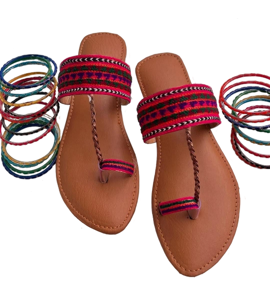 Rangzaar | Multicolor Leather Kolhapuri