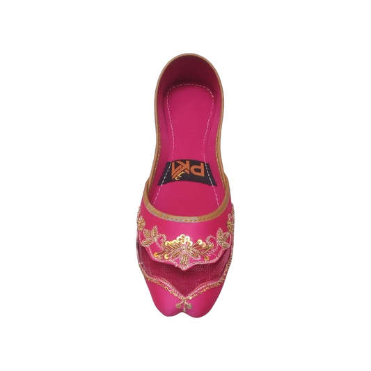 Gulnaar | Fuchsia Flame Khussa