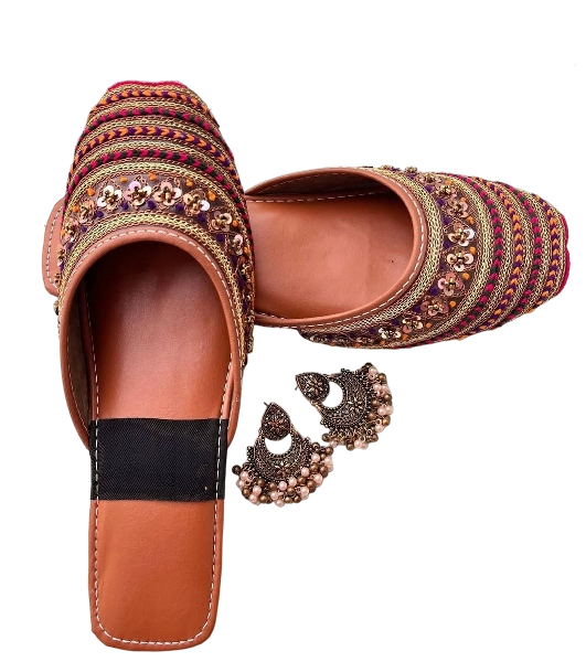 Jashn | Festive Multicolor Embroidered Slides