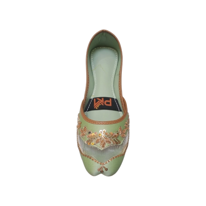 Aabroo | Pistachio Elegance Khussa