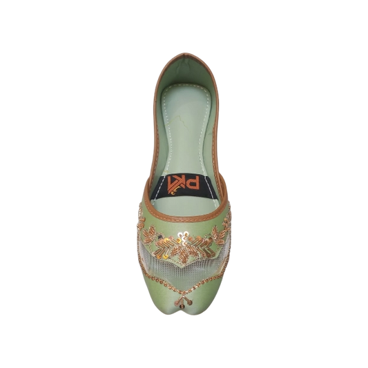 Aabroo | Pistachio Elegance Khussa