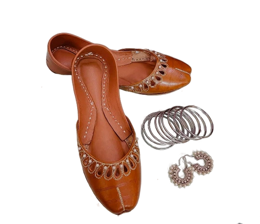 Raahat | Rich Brown Everyday Elegance Khussa